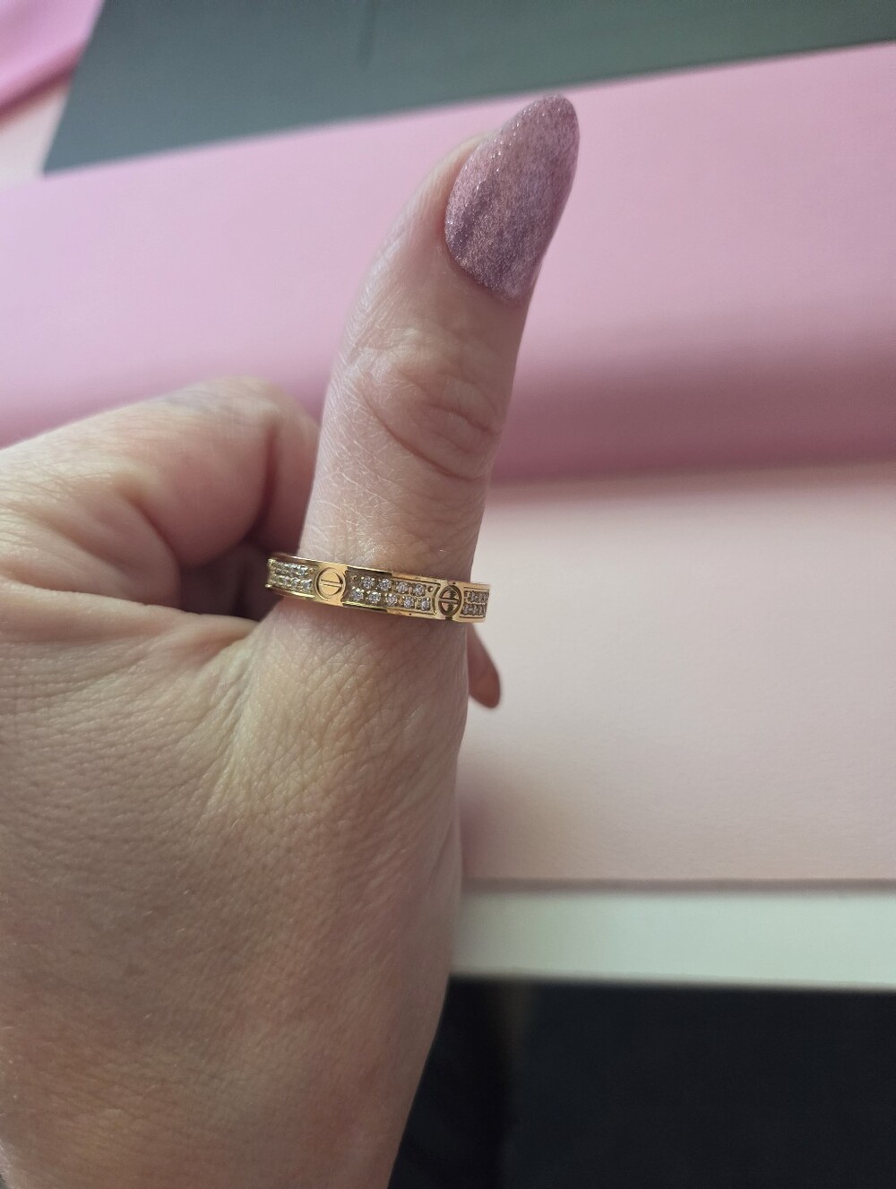 Gold-Tone Pave Crystal Band Ring - Women's Jewelry